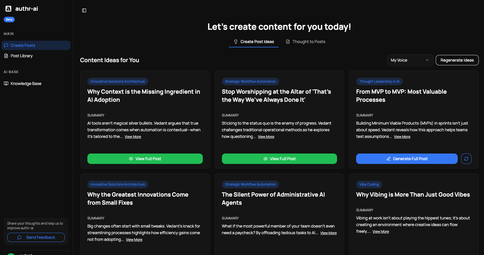Authr dashboard screenshot